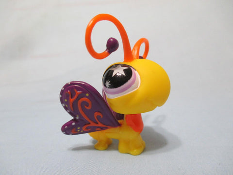 Littlest Pet Shop 801 Sassiest Yellow Purple Butterfly Star Eyes Authentic MY03J