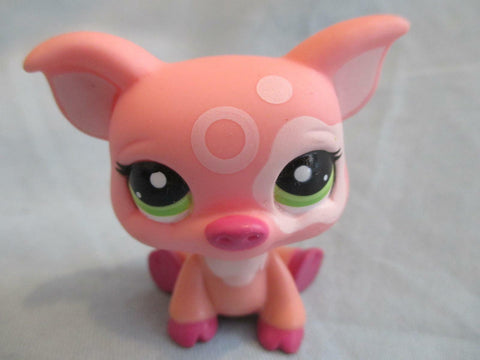 Littlest Pet Shop Pig 2205 Pink Peach Patch With Green Eyes Authentic LPS Jun03ni