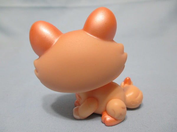 LITTLEST PET SHOP 870 ORANGE SHIMMER CROUCHING KITTY CAT Authentic DEC13J