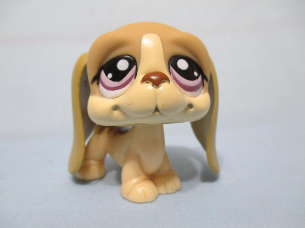LIKE NEW LITTLEST PET SHOP DOG BASSET HOUND CREAM & TAN BASSETT 1465 Authentic FEB10J