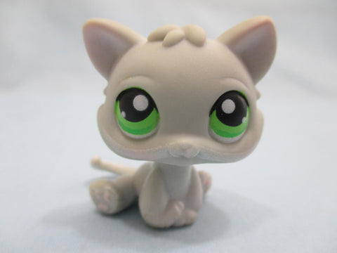Littlest Pet Shop 88 Small Gray Grey Baby Kitten W Green Eyes Cat LPS Authentic MAR10J