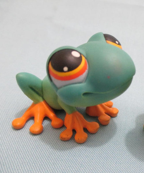 Littlest Pet Shop 264 Green Frog w Orange Eyes Authentic Minor Wear MAY9J