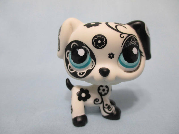 LITTLEST PET SHOP BLACK WHITE FLOWER TATTOO DALMATIAN DOG PUPPY RESCUE TAILS 1613 AUTHENTIC LPS SEE VIDEO FEB14J