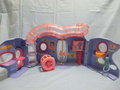 Littlest Pet Shop Lovin Playset Playhouse 2004 Purple Hamster Wheel Authentic OCT25J