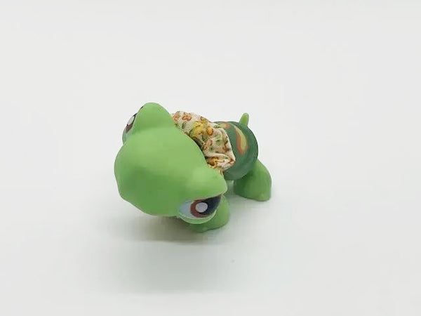 LIKE NEW Littlest Pet Shop LPS 119 Turtle Green Camo with Original Accessory Authentic Lps Apr13n
