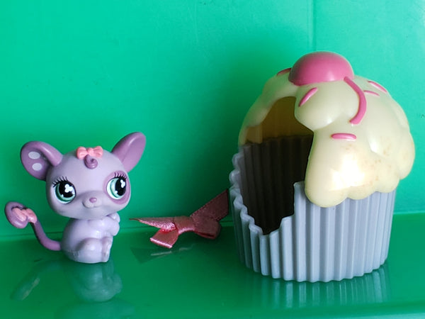 Littlest Pet Shop Purple Mouse 4464 Original Accessories Complete Set Authentic Lps  JUL26 JST