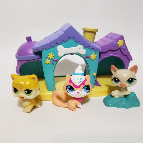 Littlest Pet Shop Triplet House with 3 Pets Accessory Set Authentic Lps Comes As Shown Aug28ni