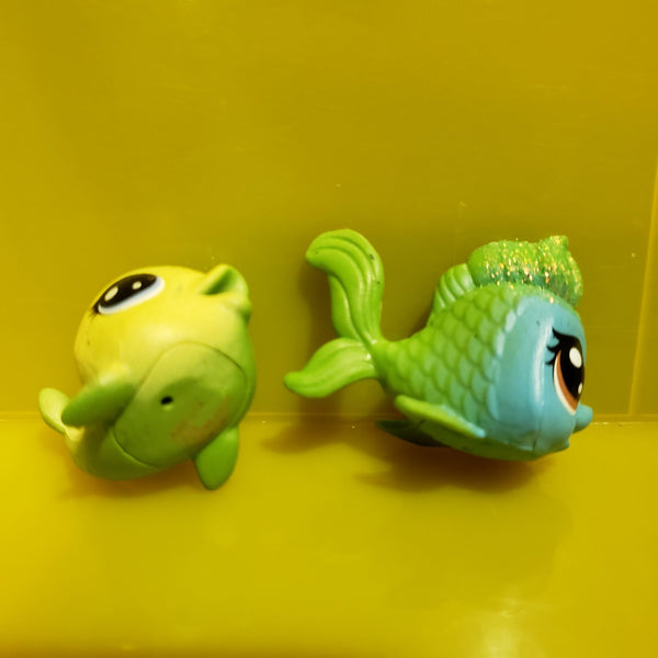 Littlest Pet Shop Lot of 2 Mini Baby Sparkle Dolphin & Fish Authentic LPS Oct17ni