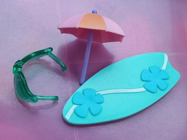 Littlest Pet Shop Lot of 3 Beach Accessories LPS Authentic Oct19n