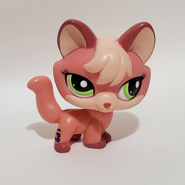 LITTLEST PET SHOP 2114 Orange Pink Fox Authentic LPS Dec05ni