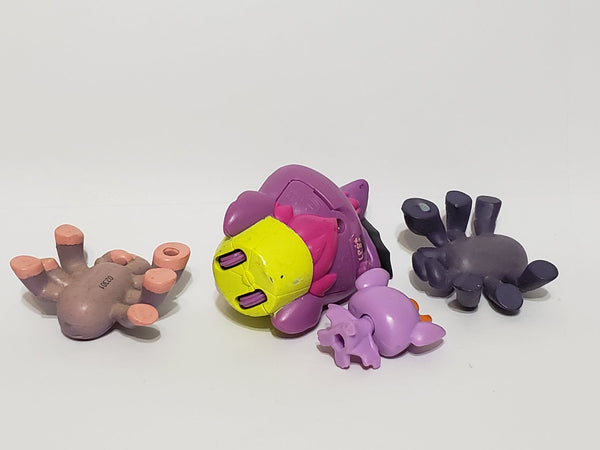 Littlest Pet Shop Walkables Purple Bat 2719 No Batteries w/ Baby Fairy 2713 & 2 Spider Bodies Replacement Parts (Sold as is parts) LPS Authentic JAN13NTW