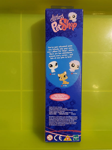 BRAND NEW Littlest Pet Shop Tube 3 Pack Hedgehog 1186 Pigeon 1187 Cat 1188 Authentic Set LPS Feb6ni