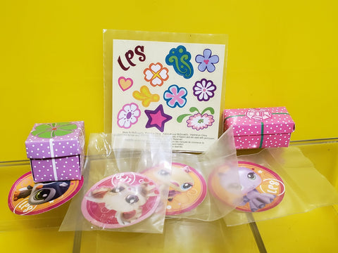Littlest Pet Shop Stickers and Cardboard Gift Boxes Accessories Authentic Feb19ni