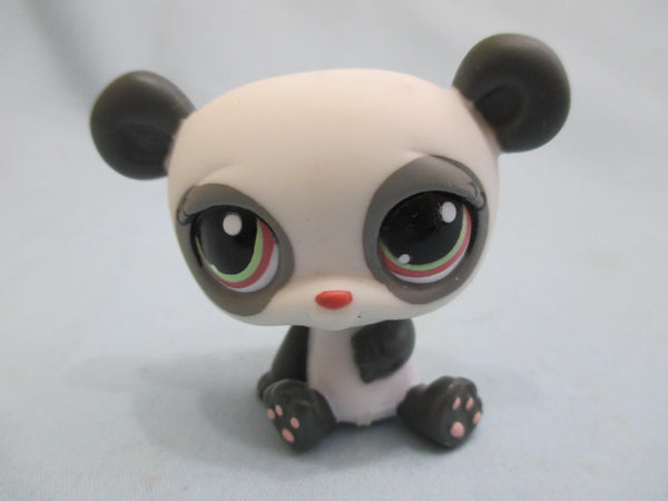 LIKE NEW LITTLEST PET SHOP PANDA BEAR GREY & WHITE w GREEN EYES 1092 Authentic APR01J