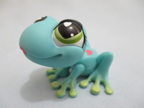 LIKE NEW Littlest Pet Shop Frog Valentine Friendliest Teal Green Pink Heart 559 Authentic Lps Apr04npo23