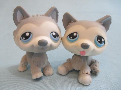 Littlest Pet Shop Lot Dog Husky Puppy Gray 70 69 Set Authentic Lps APR22N