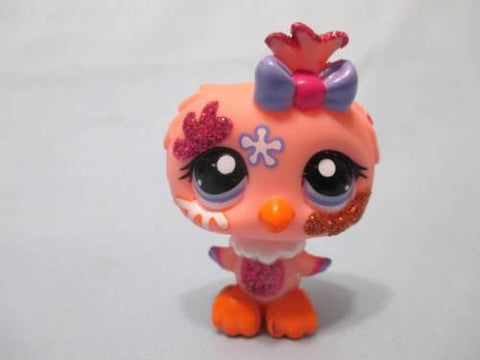 LIKE NEW Littlest Pet Shop Owl Pink Sparkle Glitter Shimmer n Shine 2345  Authentic AIK DEC08J