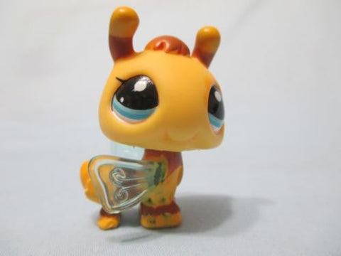 LIKE NEW Littlest Pet Shop 2203 Yellow & Brown Bumble Bee Blue Eyes Authentic Apr03n
