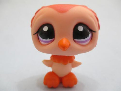 LIKE NEW Littlest Pet Shop Pink Orange & Peach Baby Owl Purple Eyes 1147 Authentic Lps Apr03n
