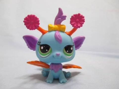 LIKE NEW Littlest Pet Shop 2833 Iris Blue Fairy With Green Eyes Orange Leaf Wings Lps Apr03n