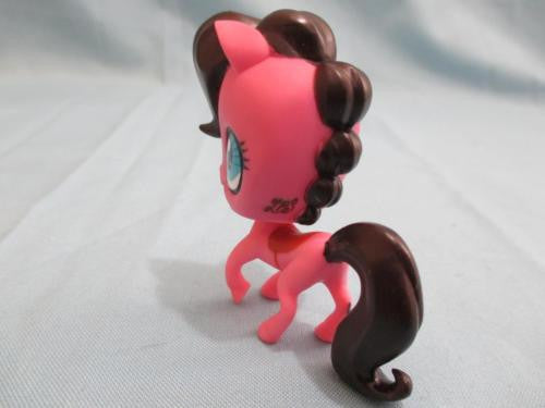 LIKE NEW Littlest Pet Shop Horse Pony 3292 Pink Brown w/ Blue Eyes LPS Authentic LPS Oct30ni