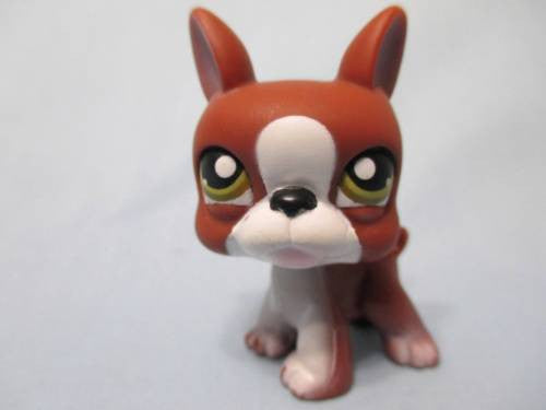 Littlest Pet Shop LPS 118 Brown Boston Terrier Boxer Dog Authentic Lps Feb19ni