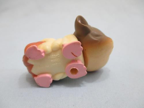 LIKE NEW LITTLEST PET SHOP GUINEA PIG CREAM & BROWN w/ BLUE EYES HAMSTER GERBIL 1418 Feb27n
