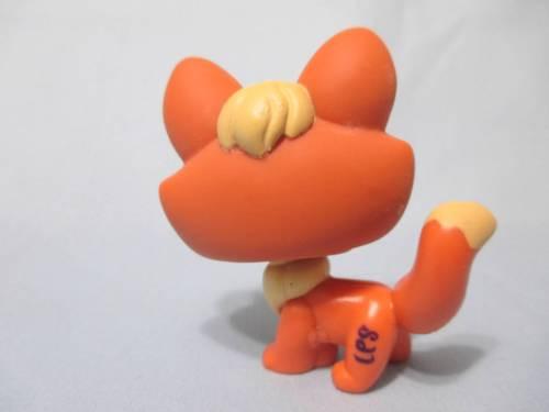 Littlest Pet Shop Peach Yellow FOX 1028 Green Eyes Orange Red Brown Authentic Jun03ni