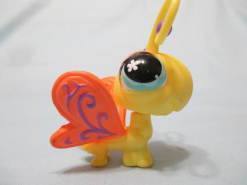 LIKE NEW Littlest Pet Shop BUTTERFLY 497 Yellow w/ Orange Wings Hasbro Authentic Lps Mar04ni