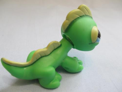 LIKE NEW Littlest Pet Shop 651 Green and Yellow Iguana with Blue Eyes Authentic Oct13npo139