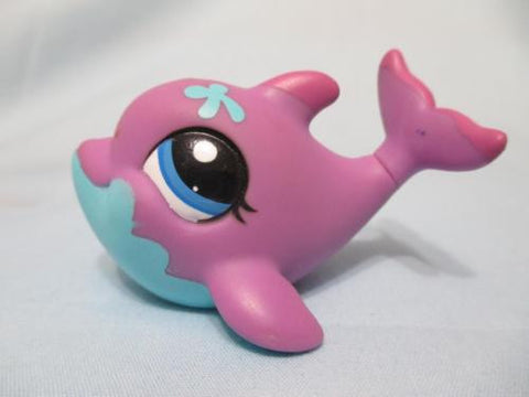 Littlest Pet Shop 1922 Purple Aqua Blue Splash Dolphin Blue Eyes Apr08n