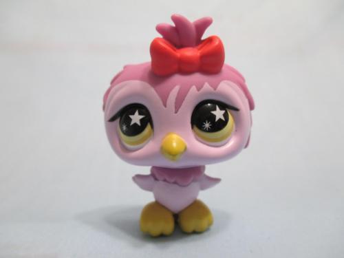 LIKE NEW Littlest Pet Shop 841 Lavender Owl with Yellow Star Eyes & Pink Bow Authentic Lps Dec06npo29