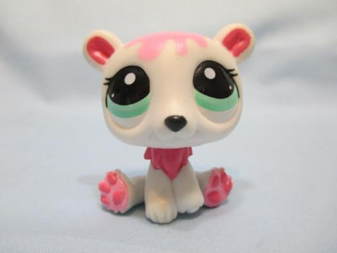 Littlest Pet Shop Treat Boutique White Pink Polar Bear 2298 RARE Authentic Lps May05na