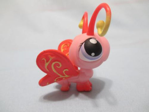 LIKE NEW Littlest Pet Shop PINK & YELLOW BUTTERFLY WITH PINK WINGS 202 Authentic MY04J