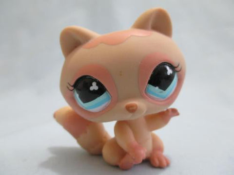 Littlest Pet Shop Raccoon Tasty Treats Peach with Clover Flower Blue Eyes 669 Authentic Lps May05na