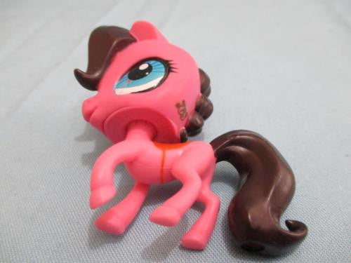 Littlest Pet Shop Horse Pony 3292 Pink Brown w/ Blue Eyes LPS Authentic Mar19ni