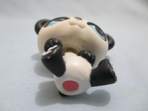 LIKE NEW Littlest Pet Shop 90 Panda Bear Black White Blue Eyes Authentic Oct26ni