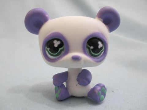 Littlest Pet Shop LPS Purple White Green Eyes Panda Bear 776 Authentic Lps OCT27J