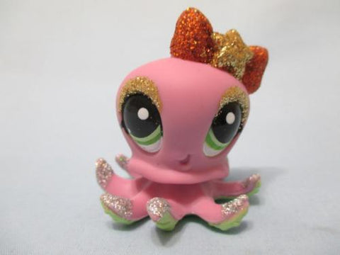 LIKE NEW Littlest Pet Shop LPS 2140 Sparkle Purple Octopus Green Eyes Authentic FEB23J