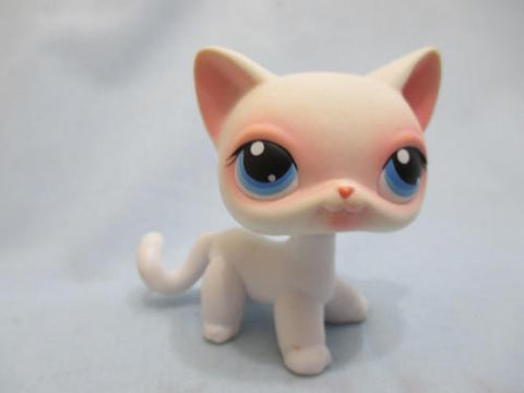 LIKE NEW Littlest Pet Shop White Shorthair Cat 64 Blue Eyes Lps Authentic Jun12ni
