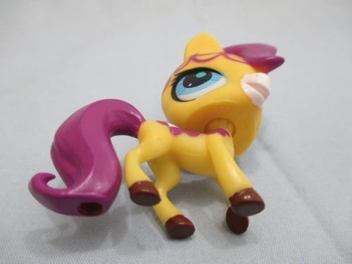 Littlest Pet Shop Horse Pony Sweet Delights Yellow Purple W Blue Eyes 3027 Authentic Lps OCT13J