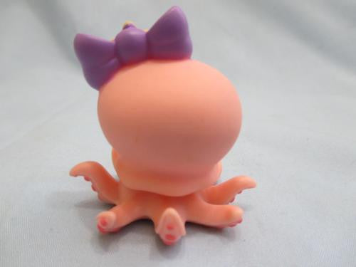 LIKE NEW Littlest Pet Shop Octopus Peach Orange Purple Bow Clover Blue Eyes 513 Authentic Lps  Oct14npo41