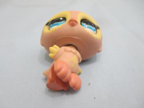 LIKE NEW Littlest Pet Shop Tan Beige Owl Blue Raindrop Eyes 674 Authentic DEC08J
