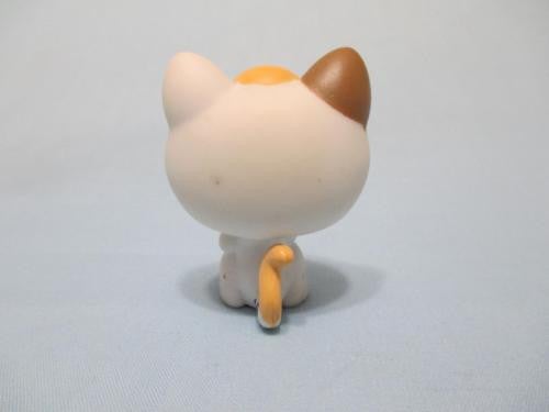 LIKE NEW Littlest Pet Shop LPS White Brown Kitten Green Eyes 1461 RARE Authentic DEC13J