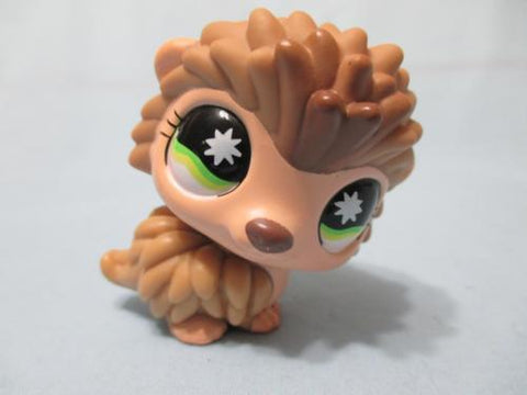 Littlest Pet Shop Porcupine Hedgehog Tan and Brown with Star Green Eyes 861 Authentic Lps Nov21na