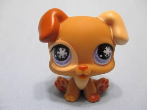 Littlest Pet Shop Brown Baby Boxer 760 Tan Purple Eyes Puppy Dog Authentic Lps MAY07J