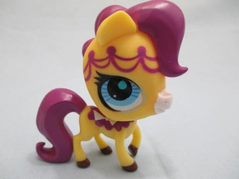 Littlest Pet Shop Horse Pony Sweet Delights Yellow Purple W Blue Eyes 3027 Authentic Lps OCT13J