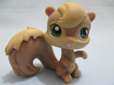 Littlest Pet Shop Squirrel 1372 Brown Tan w Green Eyes LPS Jun03ni
