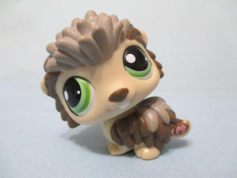 LITTLEST PET SHOP HEDGEHOG BROWN GREY GREEN EYES 1321 PORCUPINE Authentic Oct29ni