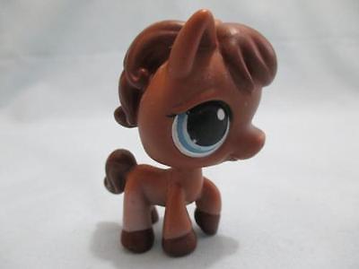 Littlest Pet Shop Horse Brown Blue 337 Authentic Lps Feb9ni